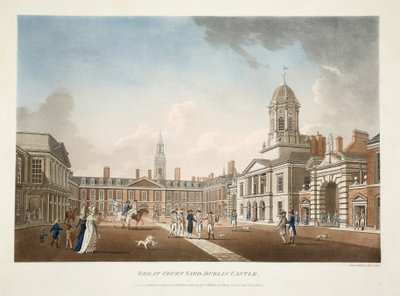 The Great Court Yard, Dublin Castle, 1792 by James Malton